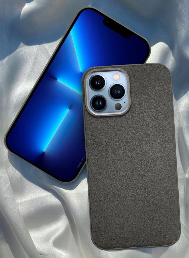 MARGOUN (for iPhone 13 Pro Max) Case Cover Leather Case with Lens Frame Shockproof Full Body Protective Cover Crimson - Image 1