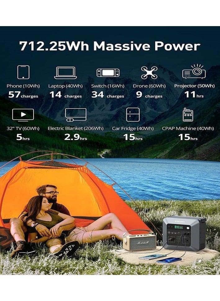 RAVPOWER - 192500 mAh Portable Power Station 600W Grey - Image 1