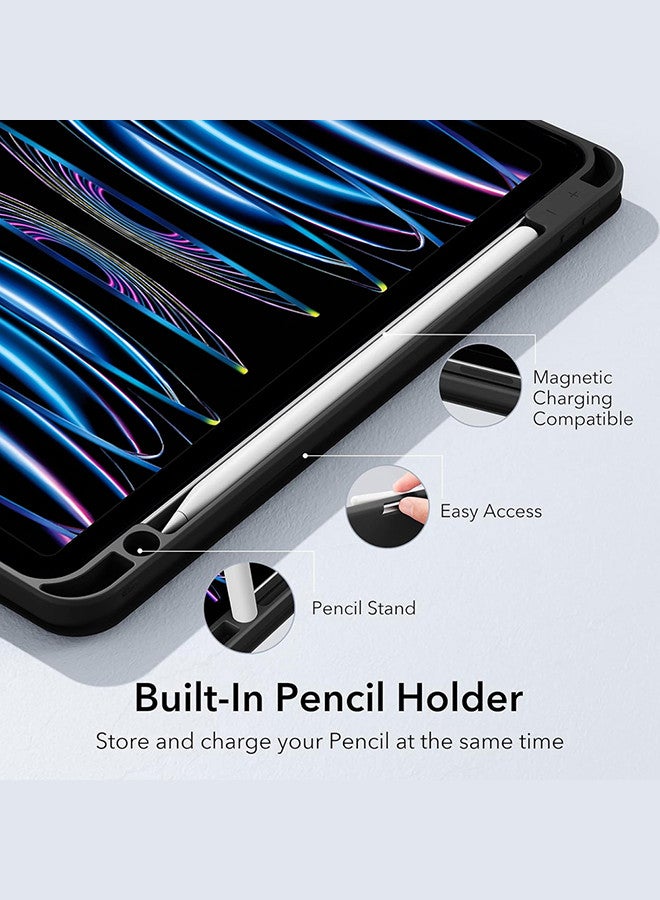 MARGOUN (for iPad Pro 11 2022 / iPad Pro 10.9 2022) Folio Case Lightweight Slim Leather Cover with Pen Slot Shockproof Back Stand Cover Auto Wake/Sleep Black - Image 4