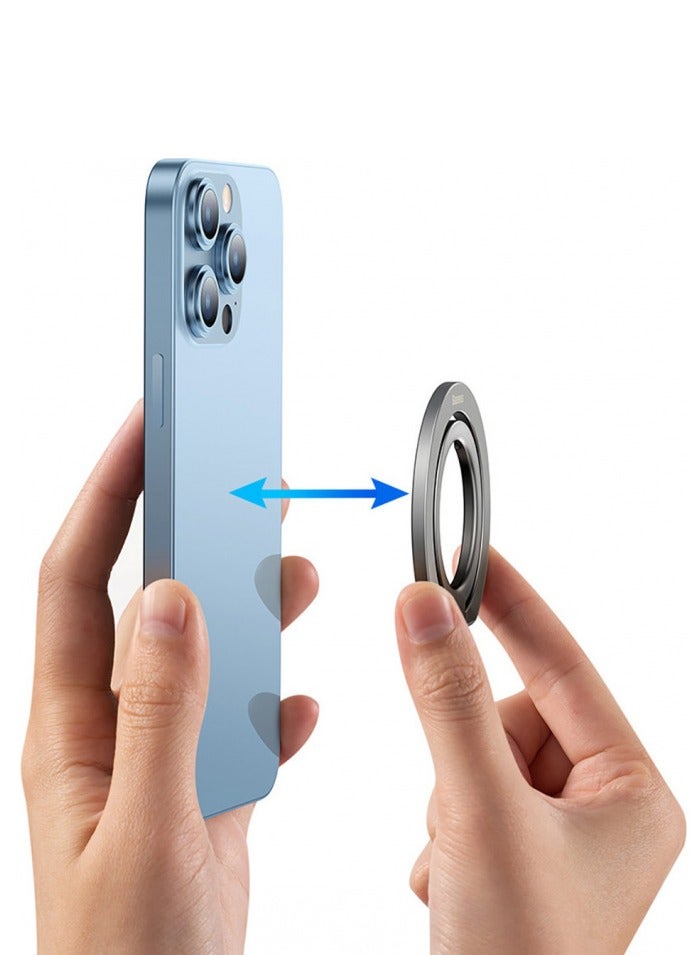Baseus Halo Series Foldable Metal Ring Stand (Single-Ring) Grey - Image 1