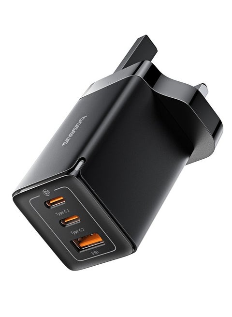 OS GaN5 Pro Fast Charger 2C+U 65W UK Cluster Black (Include - Baseus Xiaobai Series Fast Charging Cable Type-C  to Type-C 100W(20V/5A) 1m) Black