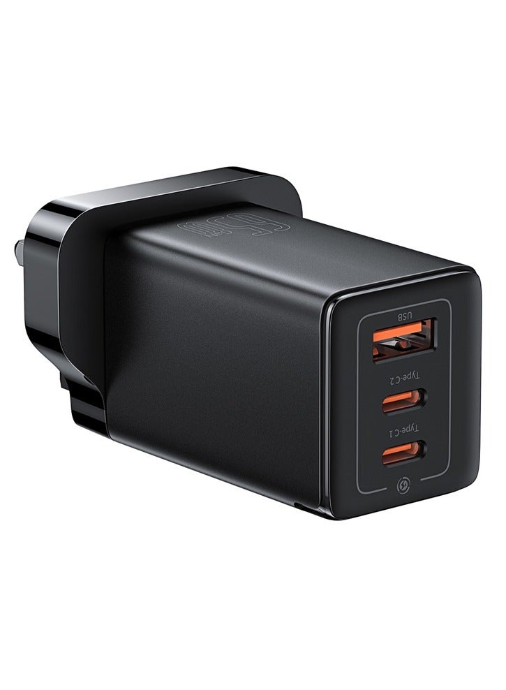 OS GaN5 Pro Fast Charger 2C+U 65W UK Cluster Black (Include - Baseus Xiaobai Series Fast Charging Cable Type-C  to Type-C 100W(20V/5A) 1m) Black