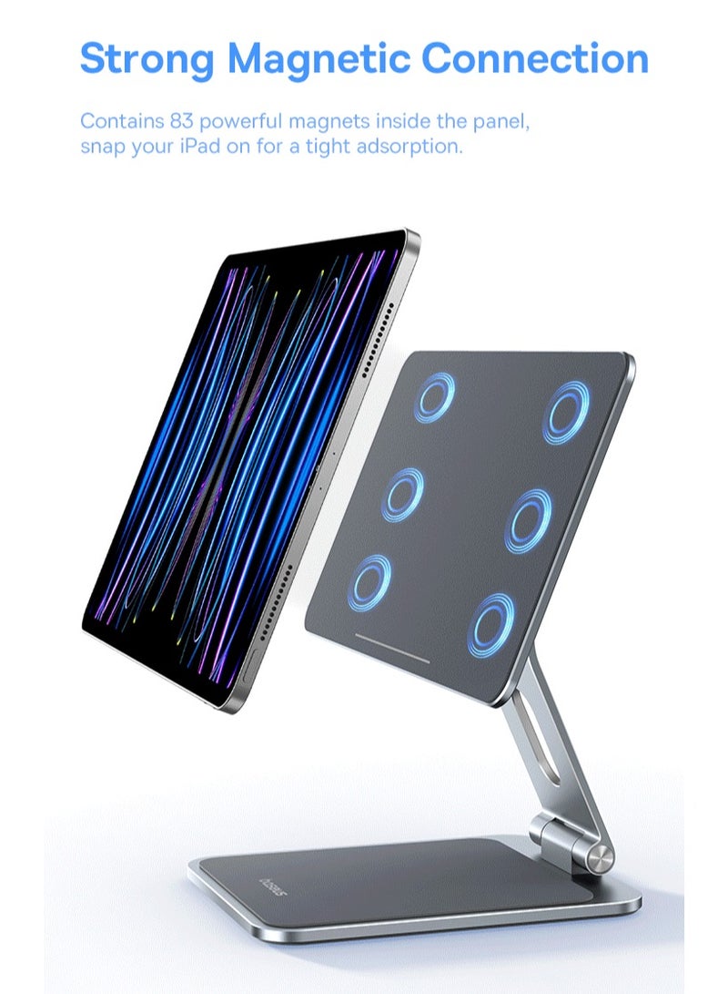 بيسوس ستاند  مغناطيسي قابل للطي 360 درجة مكتبي للتابلت مقاس 10.9/11 - رمادي - Image 3