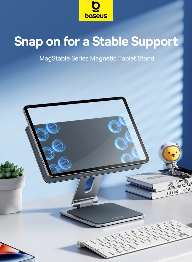 بيسوس ستاند  مغناطيسي قابل للطي 360 درجة مكتبي للتابلت مقاس 10.9/11 - رمادي - Image 2