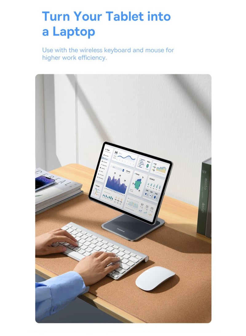 بيسوس ستاند  مغناطيسي قابل للطي 360 درجة مكتبي للتابلت مقاس 10.9/11 - رمادي - Image 5