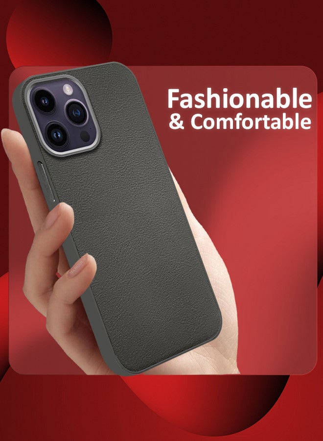 MARGOUN - (for iPhone 14 Pro Max) 3 Pack Case Cover and 2 Screen Protectors Leather Case with Lens Frame Shockproof Full Body Protective Cover Crimson - Image 1