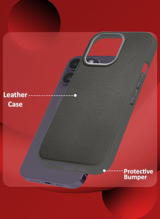 MARGOUN - (for iPhone 14 Pro Max) 3 Pack Case Cover and 2 Screen Protectors Leather Case with Lens Frame Shockproof Full Body Protective Cover Crimson - Image 1