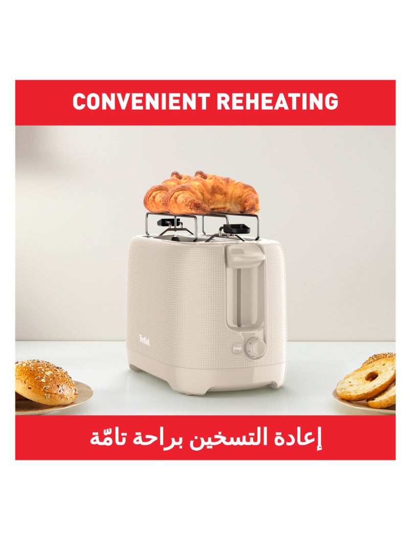 Tefal Toaster | Morning 2-Slot Toaster With Bun Warmer For Rolls, Baguettes & Croissants | 7 Browning Levels | 2 Years Warranty 50 W TT2M1B27 Grey - Image 4