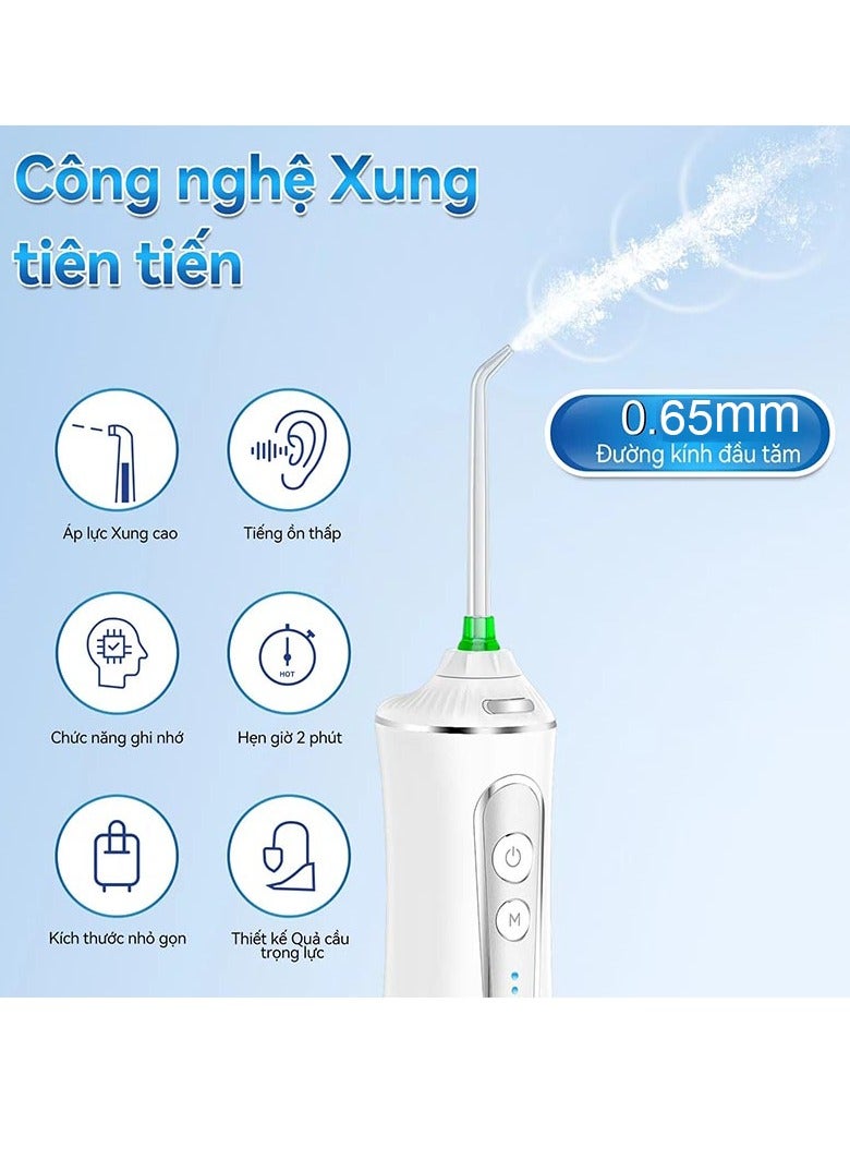 h2ofloss - Portable Oral Irrigator water flosser With 5 Modes & Large Battery Capacity（HF-P11） White - Image 1
