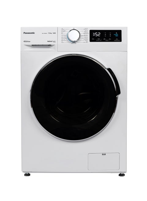 7KG Front Load Washing Machine, Abaya Wash, Hygiene Care, 1400 RPM, Advanced Washing With Inverter, Active Foam, Quick Wash - 15 Mins, Simply Pause and Add, Cube Drum, Drum Hygiene Course, NA-147MG4WAE White