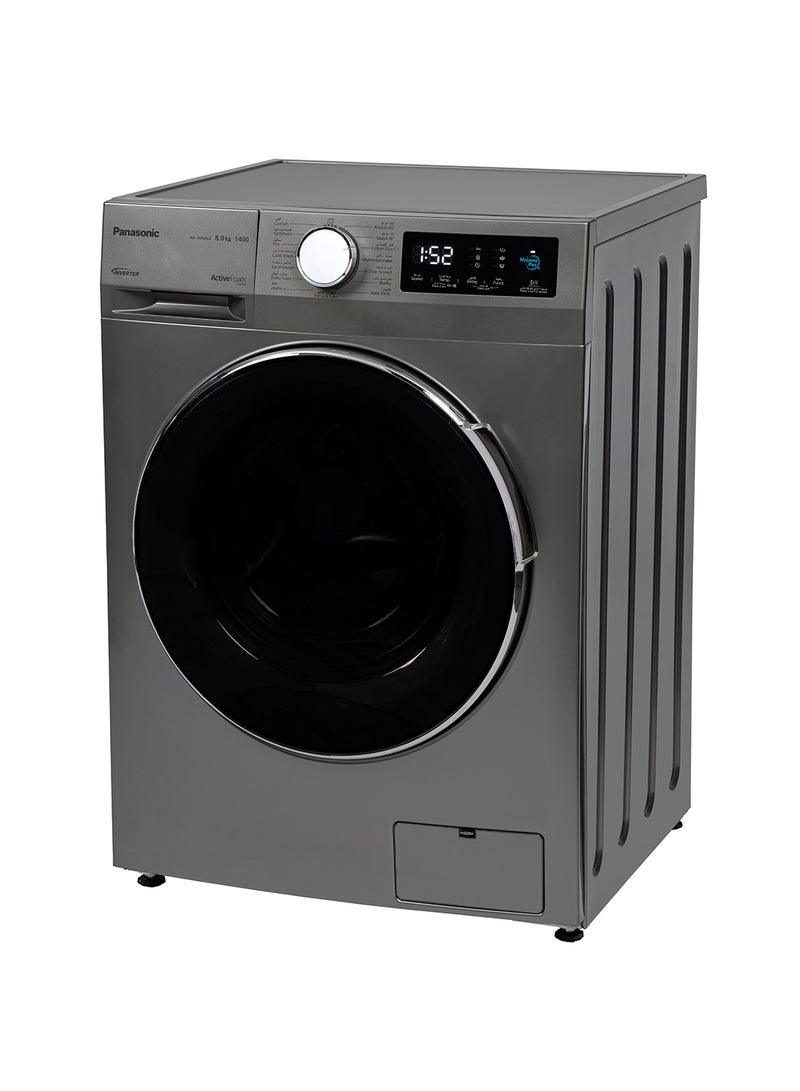 Panasonic - 8Kg Front Load Washing Machine, 1400 RPM with 15 programmes, Abaya Wash By Gentle Hand Wash/ Active Foam by Active Speed/ Inverter / Pause & Add Function NA-148MG4LAE Silver - Image 1