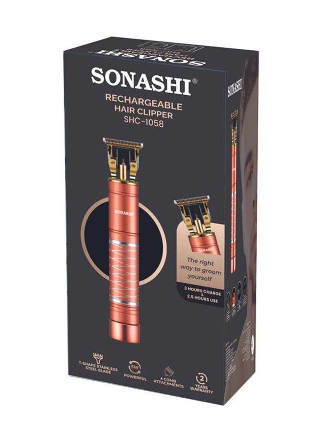 SONASHI - Rechargeable Professional Hair For Men Clipper With HighCapacity Battery And Fast Charging Continuous Working Time 25 Hours With Cordless  SHC-1058 Copper - Image 1