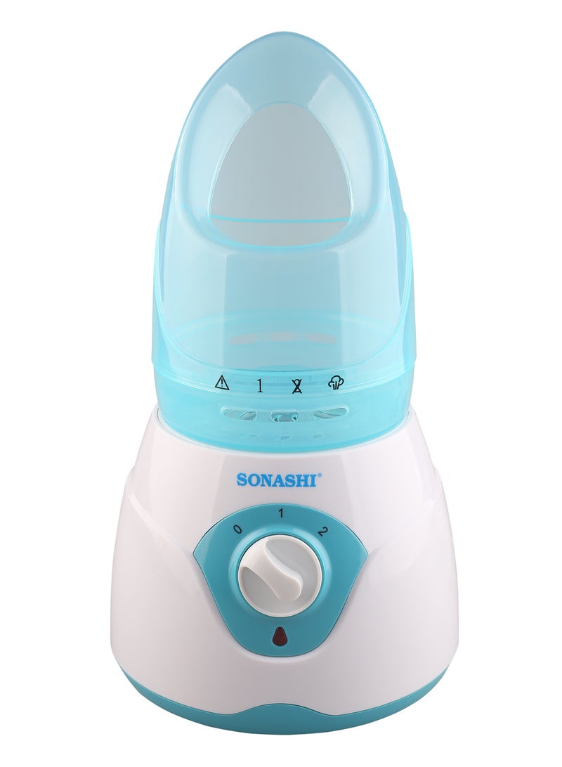 SONASHI Electric Facial Steamer With Large Facial Mask LED Power Indicator  PTC Fast Heating  Overheat Safety Protection  Water Tank Capacity 50ML With Facial Mask Inhaler And  SFS-001 Blue  - Image 5