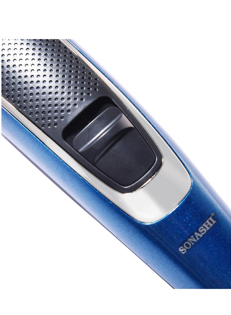 SONASHI - 9in1 Rechargeable Hair Clipper Set With Stainless Steel Blade Hair Trimmer Nose Trimmer Shaver Micro Trimmer With Cordless Function Cordless Hair Clipper With Continuous Working Time 60 Mins  SHC-1042N Blue - Image 1