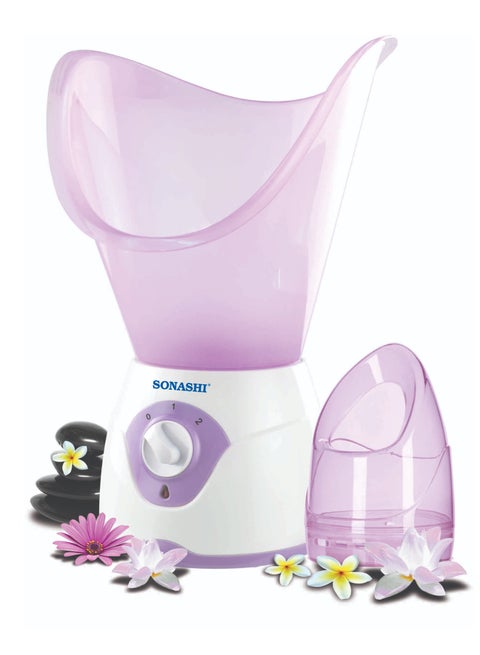 Electric Facial Steamer With Large Facial Mask LED Power Indicator  PTC Fast Heating  Overheat Safety Protection  Water Tank Capacity 50ML With Facial Mask Inhaler And  SFS-001 Purple