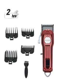 SONASHI Rechargeable Hair Clipper With Digital LCD Display  2 Hours Continuous Working Time Sharp And Carbon Steel Cutter Blade With HighQuality Metal Body Chargeable And Cordless  SHC-1061 Red  - Image 1