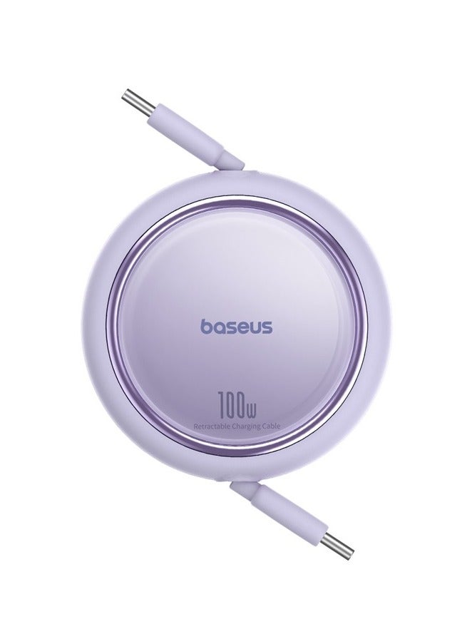 Baseus Free2Draw Mini Retractable Charging Cable Type-C To Type-C 100W 1m Nebula Purple  - Image 2