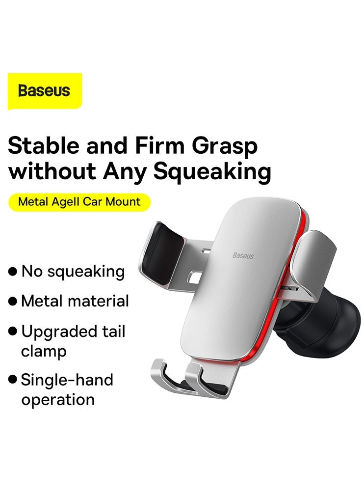 Baseus Metal AgeⅡ Gravity Car Mount (Air Outlet Version) Silver  - Image 5