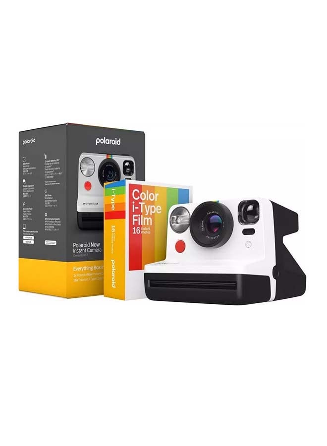 Polaroid Instant Camera Now Generation 2 Bundle With iType Film Black/White  - Image 1