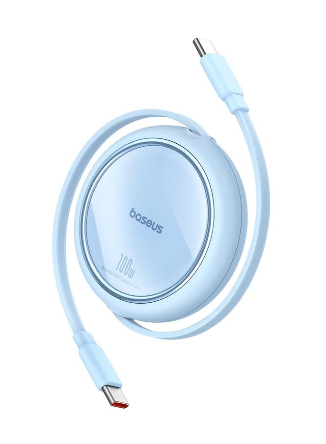 Baseus Free2Draw Mini Retractable Charging Cable Type-C To Type-C 100W 1m Galaxy Blue  - Image 1