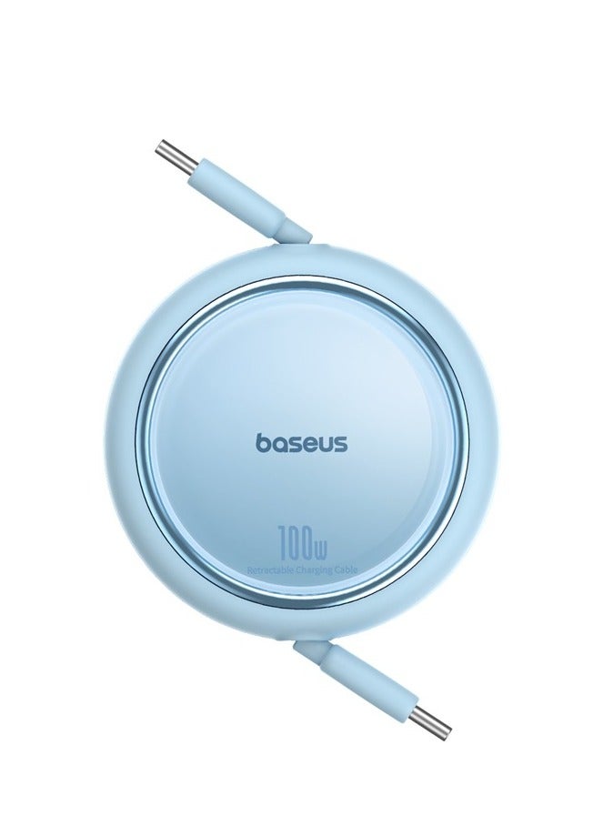 Baseus Free2Draw Mini Retractable Charging Cable Type-C To Type-C 100W 1m Galaxy Blue  - Image 2