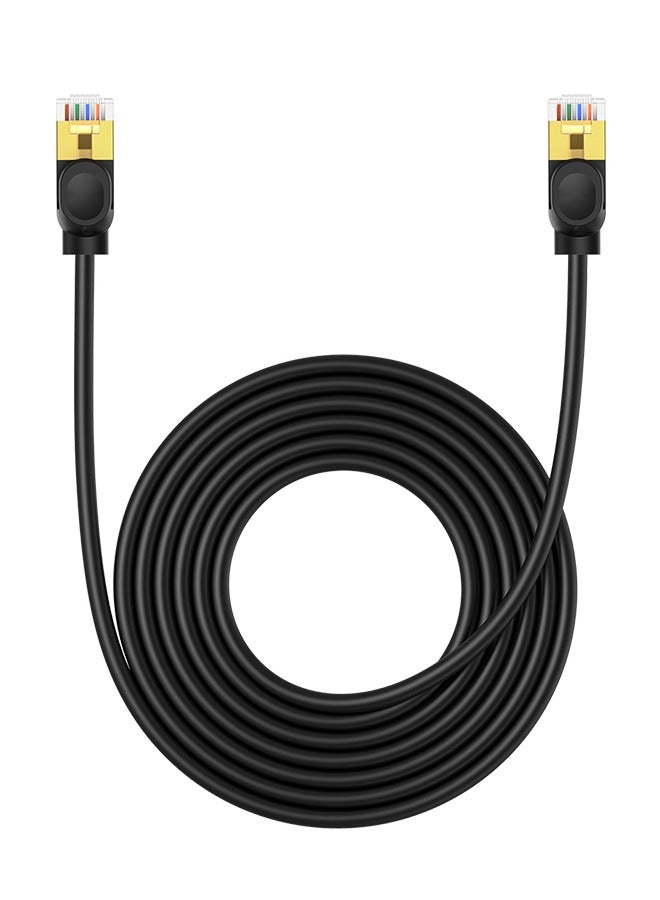 Baseus High Speed CAT7 10Gigabit Ethernet Cable (Flat Cable) 5m Cluster Black  - Image 1