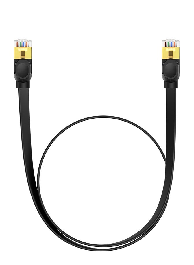 بيسوس كابل إيثرنت عالي السرعة Cat7 10 جيجا بايت كابل مسطح 3 متر اسود - Image 1