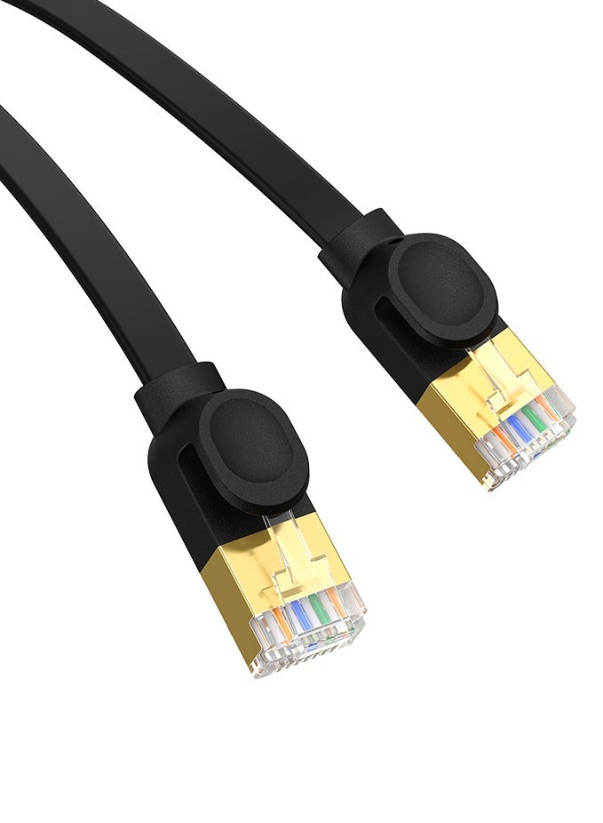 بيسوس كابل إيثرنت عالي السرعة Cat7 10 جيجا بايت كابل مسطح 3 متر اسود - Image 3