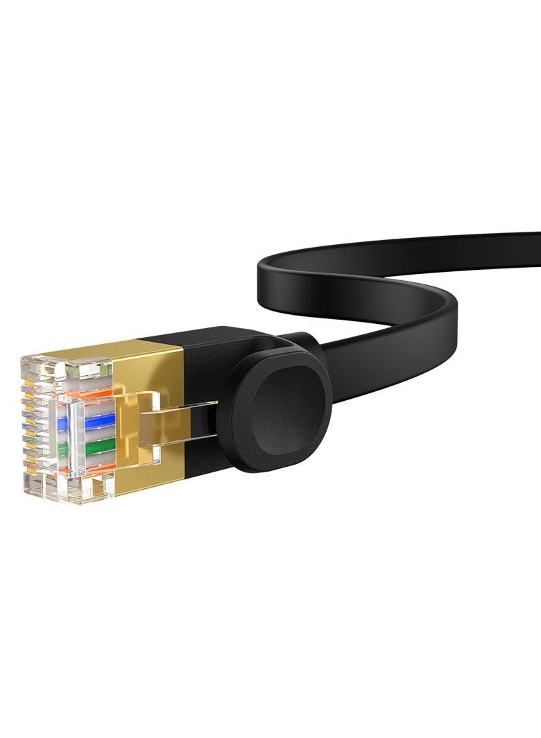 بيسوس كابل إيثرنت عالي السرعة Cat7 10 جيجا بايت كابل مسطح 3 متر اسود - Image 2