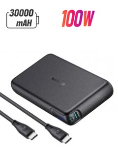 30000 mAh 30,000 mAh 100W Portable Battery With Ismart USB Port And Type-C PD Port - Black
