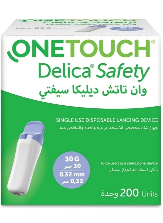 One Touch - Delica Safety, Lancets, 30 G- 200 Pcs - Image 1