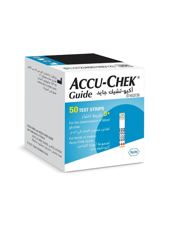 ACCU-CHEK Guide 50 Test Strips Reliable Blood Glucose Monitoring For Meters - Image 1