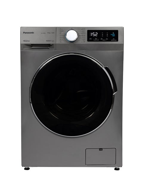 7KG Front Load Washing Machine, Abaya Wash, Hygiene Care, 1400 RPM, Advanced Washing With Inverter, Active Foam, Quick Wash - 15 Mins, Simply Pause and Add, Cube Drum, Drum Hygiene Course, 10-Year Motor Warranty NA-147MG4LAE Silver
