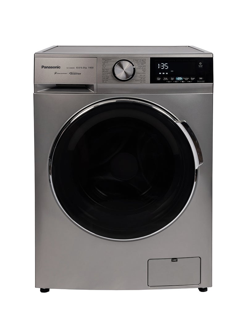 Panasonic - 8/6 Kg Front Load Washer Dryer, 1400 RPM, Abaya Wash with Steam Hygiene Function, LED Display, Inverter with Stain Support & Active Foam Syestem NA-S086M4LAE Silver - Image 1