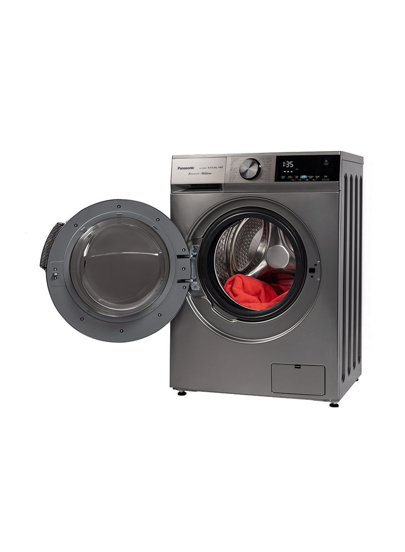 Panasonic - 8/6 Kg Front Load Washer Dryer, 1400 RPM, Abaya Wash with Steam Hygiene Function, LED Display, Inverter with Stain Support & Active Foam Syestem NA-S086M4LAE Silver - Image 1