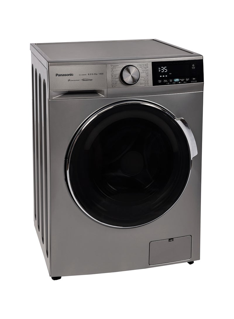 Panasonic - 8/6 Kg Front Load Washer Dryer, 1400 RPM, Abaya Wash with Steam Hygiene Function, LED Display, Inverter with Stain Support & Active Foam Syestem NA-S086M4LAE Silver - Image 1