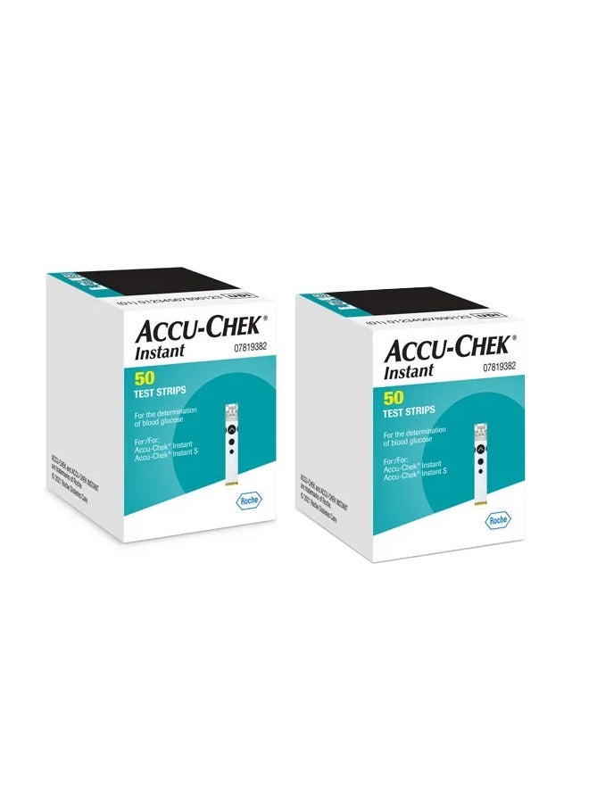 ACCU-CHEK - Instant 50 Test Strips Blood Glucose Measurement, Compatible with Meters - Pack of 2 - Image 1