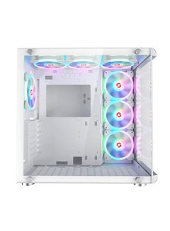 GameOn Emperor Arctic III Series Mid Tower Gaming Case - ARGB+Remote, 7 Fans Case White  - Image 3