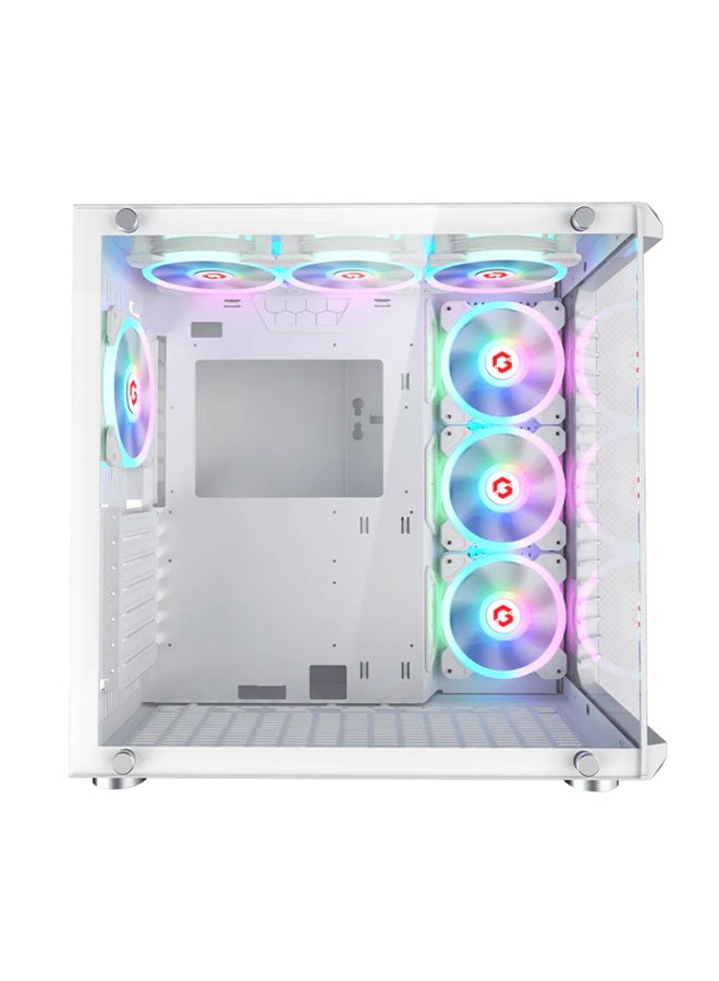 GameOn Emperor Arctic III Series Mid Tower Gaming Case - ARGB+Remote, 7 Fans Case White  - Image 3