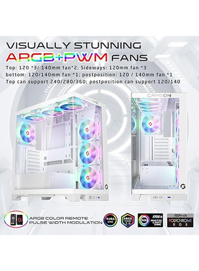 علبة ألعاب Emperor Arctic IV Series Mid Tower ARGB+Remote، 7 مراوح