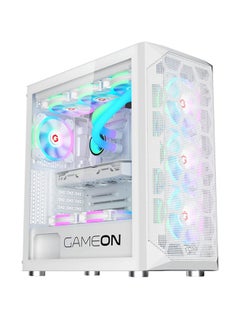 GameOn Emperor Arctic I Series Mid Tower Gaming Case - ARGB+Remote, 7 Fans Case White  - Image 2
