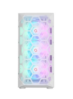 GameOn Emperor Arctic I Series Mid Tower Gaming Case - ARGB+Remote, 7 Fans Case White  - Image 3