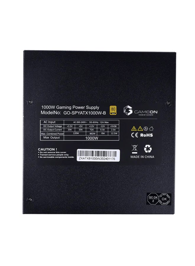 GAMEON SPY2 ATX 1000 WATTS 80 PLUS Gold Value Gaming Power Supply Black - Image 4
