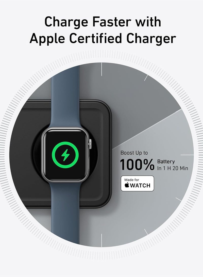 Anker - MagSafe Charger Compatible, Foldable 3-in-1 Wireless Charging Station, Qi2 Certified 15W Ultra-Fast Charger, For iPhone 15 Series, AirPods, Apple Watch Ultra (USB C Charger and Cable Included) Black - Image 1