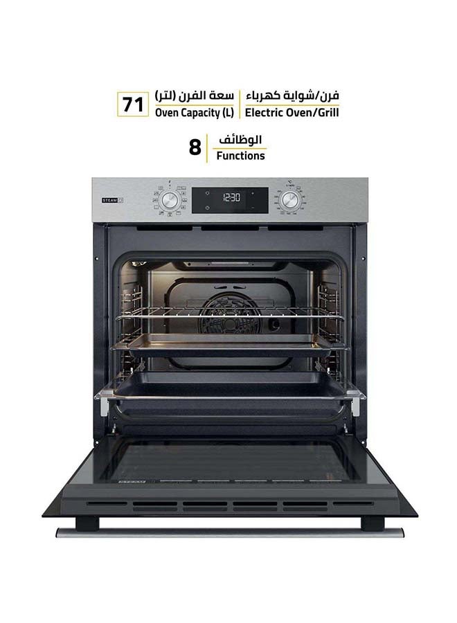 Whirlpool - Electric Oven With 8 Functions Steam Grill 71 L 2900 W OMSR58CU1SX Stainless Steel - Image 1