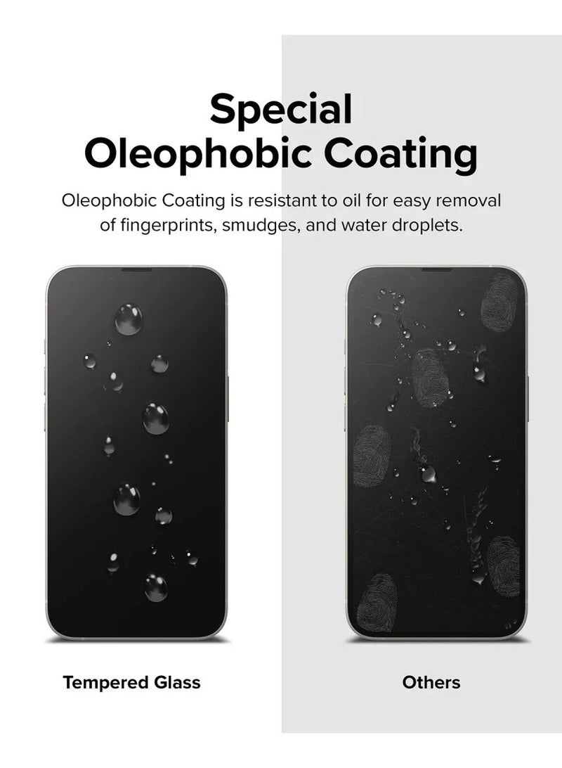 Ringke Full Cover Glass [Shatterproof Coverage] Compatible with iPhone 14 and 13 and 13 Pro Clear Product  Screen Protector 6.1 Inches, Full-Coverage Premium Tempered Glass Clear - Image 3