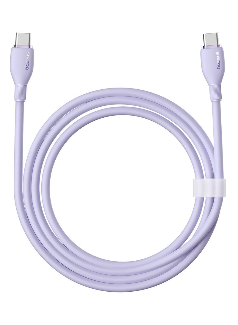 Baseus - Pudding Series Fast Charging Cable Type-C To Type-C 100W 1.2M Nebula Purple - Image 1