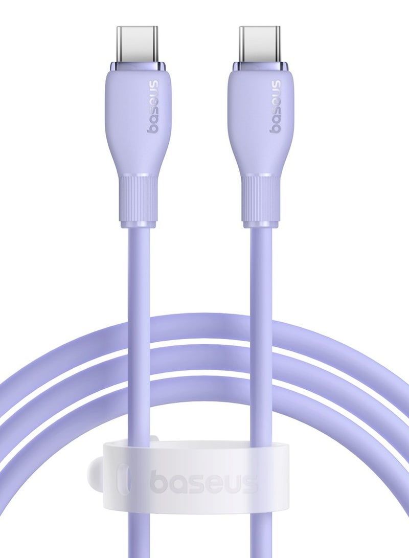 Baseus - Pudding Series Fast Charging Cable Type-C To Type-C 100W 1.2M Nebula Purple - Image 1