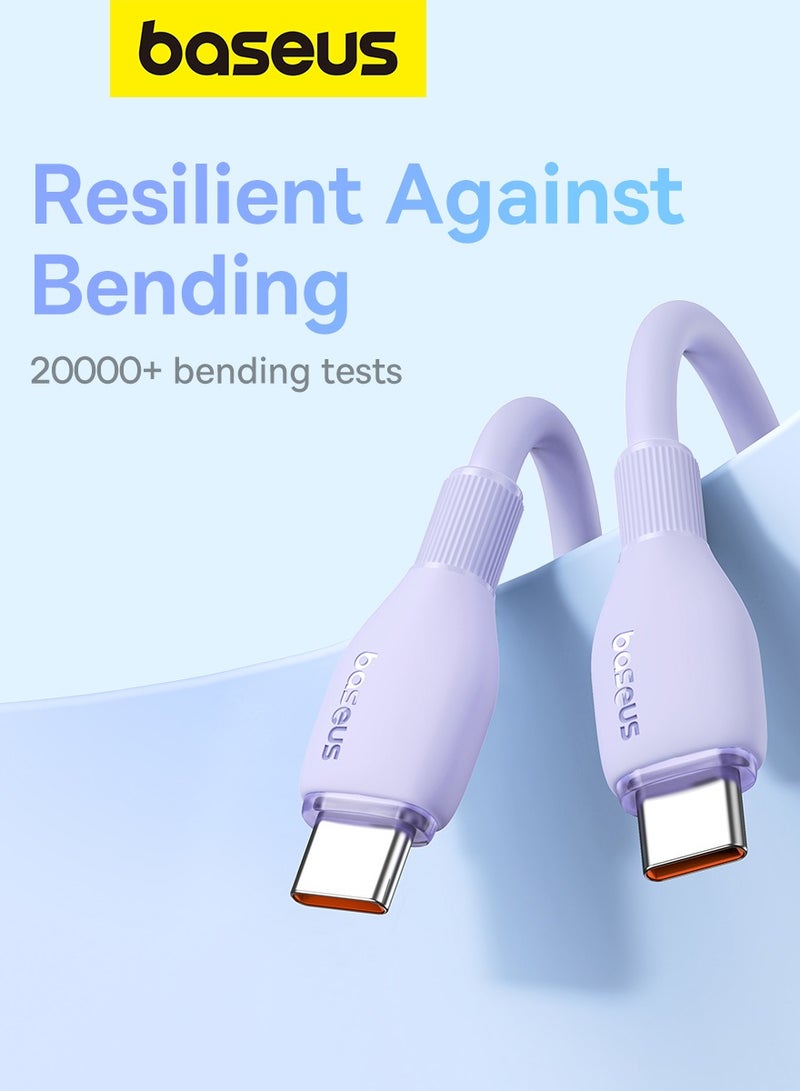 Baseus - Pudding Series Fast Charging Cable Type-C To Type-C 100W 1.2M Nebula Purple - Image 1