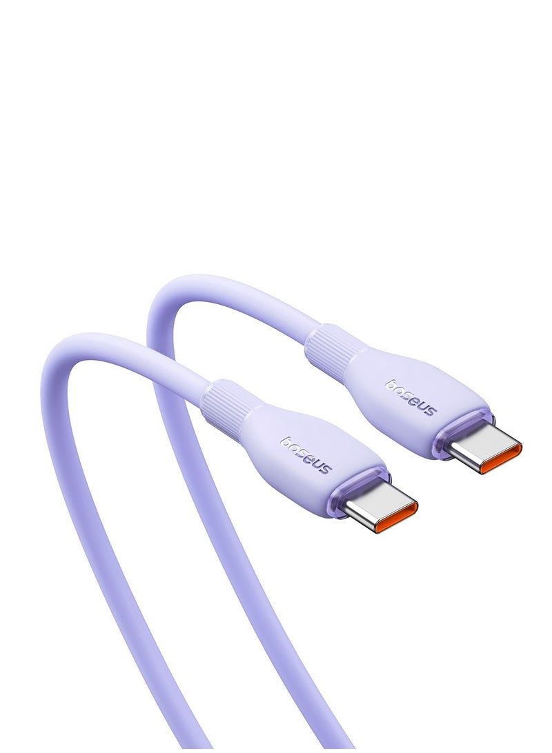 Baseus - Pudding Series Fast Charging Cable Type-C To Type-C 100W 1.2M Nebula Purple - Image 1